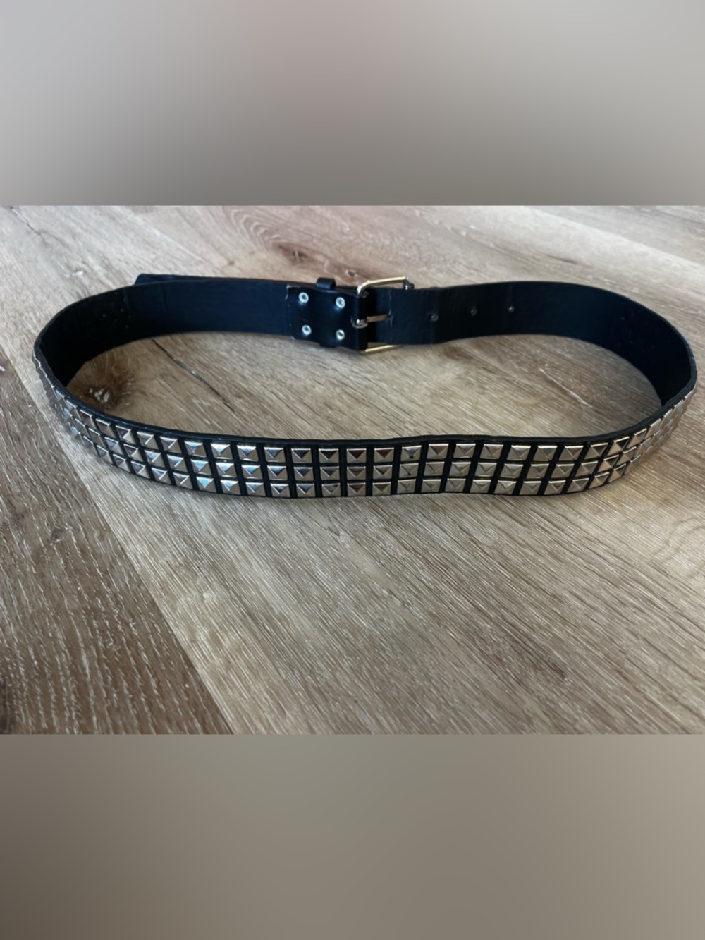 Black Studded Belt – Rivet Detail